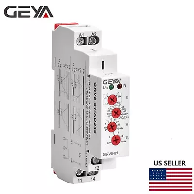 GEYA Under Over Voltage Voltage Sensitive Monitor Relay Single Phase ACDC48-220V • $18.85