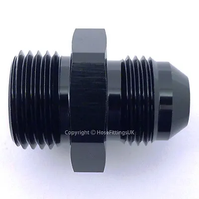 AN -6 (AN6) BLACK JIC Flare To 3/8 BSP BSPP STRAIGHT Hose Fitting Adapter • £6.49