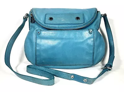 Marc By Marc Jacobs Teal Blue Preppy Natasha Crossbody Bag With Gold Details  • $37.99