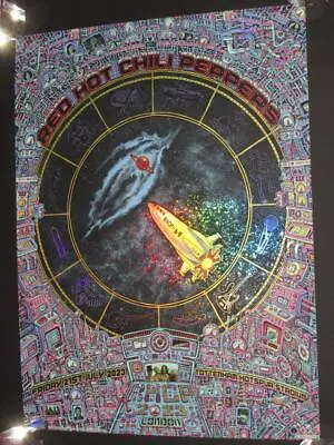 Red Hot Chili Peppers London 2023 Emek Show Edition Rainbow Foil Poster - 200 • £232.07