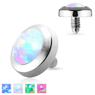 316L Surgical Steel Synthetic Opal Gem Flat Micro Dermal Anchor Top 14g 4mm • $7.99