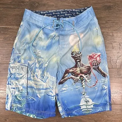 Dragonfly Iron Maiden VTG Mens Graphic Surf Board Surf Swim Trunks Shorts 29 • $100