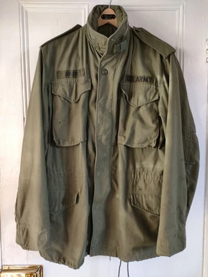 £100 • Buy Genuine Vintage US Army M-65 Combat Jacket, 1967 Date, Small Long, Badged