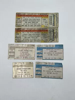 Set Of 6 Vintage Concert Ticket Stubs Scorpions Zz Top  And Linkin Park • $35