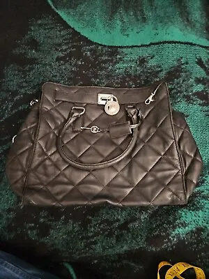 Michael Kors Hamilton Black Quilted Leather Large Ladies HandBag • $29.99