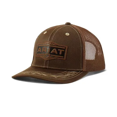 ARIAT Men's Vintage Brown Oilskin Cap With Logo Patch • $30