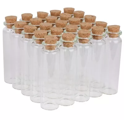 24 20ml Glass Bottles With Cork Tops Tiny Vials Small Jars For Craft Projects • $18.99