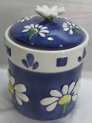 Oneida Cookie Jar Canister Spring Daisy Blue 9 Inches Tall • $27.99