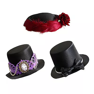 Womens Hat Clip Top Props Cap Stage Mini Gift Headwear Party Vintage Hair Show • $9.29