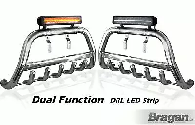 High Bull Bar + LED Bar For Nissan Navara D40 2010 - 2016 Detachable Name Plate • $1528.70