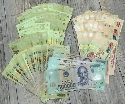 10400000 Vietnamese Dong  Viet Nam Note Foreign Currency 3 Note Denominations • $750