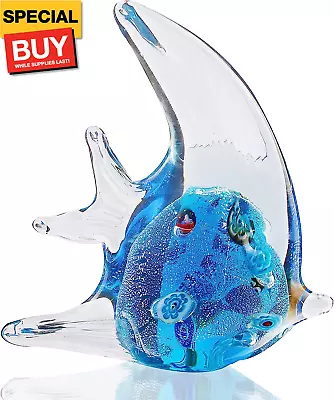 Murano Angel Fish Art Glass Blown Handmade Sea Animal Figurine Sculpture Home De • $19.99