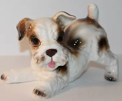 Vintage Playful Schnauzer Puppy Dog Figurine H2817 Lefton Japan 4  X 5.75  • $15