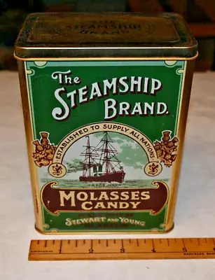 Vintage The Steamship Brand Molasses Candy Souvenir Tin Made In England • $20