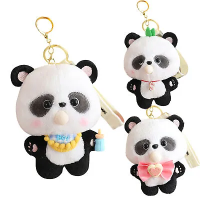 Panda Plush Keychain Stuffed Animal Keyring Panda Anime Pendant Toy Keychain • $14.03