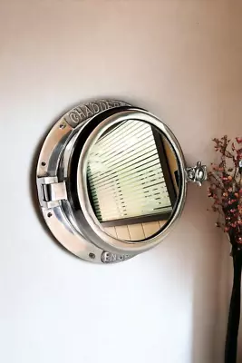 Silver Aluminum Heavy Canal Boat Porthole Window Vintage Nautical-Inspired 16-In • $172