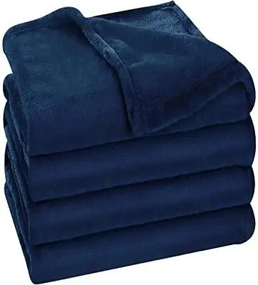 Utopia Bedding Fleece Blanket King Size Navy 300GSM Luxury Bed Blanket • $31.39