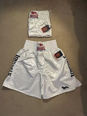 Lonsdale White Thick Heavy Satin Boxing Shorts BNTW • £65