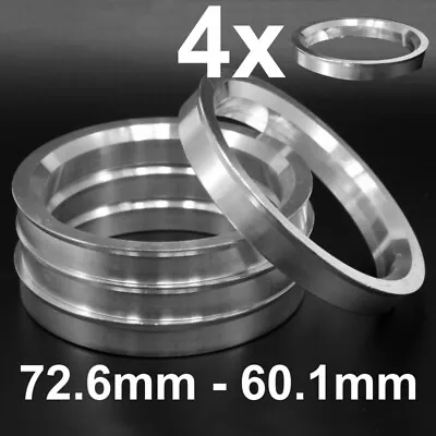 4x Aluminium Metal Spigot Rings 726-601 Car Alloy Wheel Hub Centric 72.6-60.1 • $12.89