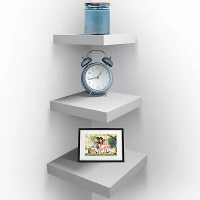 Sorbus Wall Mount Corner Shelves Square Hanging Decor Wall Floating Shelves • $29.99