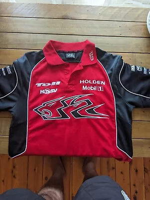 HOLDEN RACING TEAM HRT Polo Mens TOLL MOBIL 1 HSV Embroidered SIZE L GUC • $25