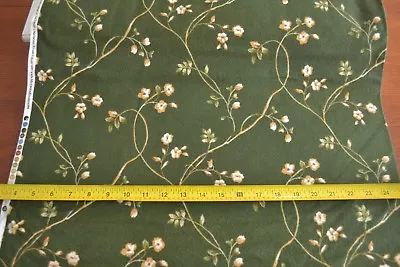 By 1/2 Yd Gold Floral On Dk-Green Flannel Maywood/Flowers Of Forest/8754-GB442 • $5.25