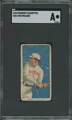 1909 T206 Tris Speaker Authentic Piedmont 350 Hof Sgc A Baseball Boston Red Sox • $1080