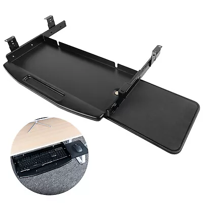 Keyboard Tray Under Desk Sliding Pull Out Ergonomic Keyboard Stand W/ Mouse Tray • $31.99