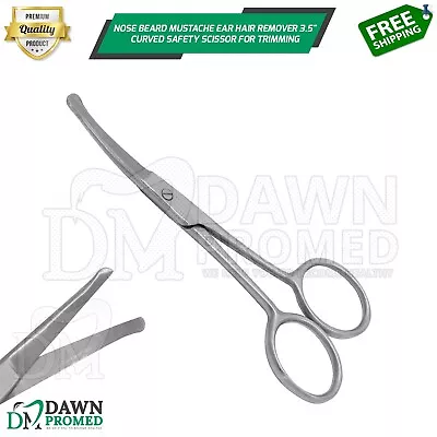 Nose Beard Mustache Ear Hair Remover 3.5  Curved Scissor For Trimming German Gr • $6.98