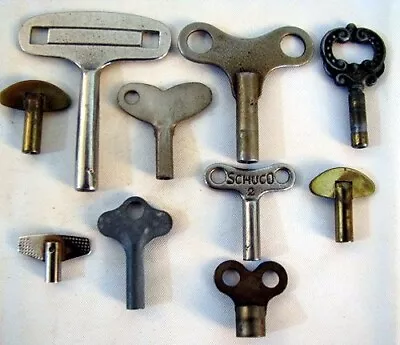 Vintage Lot Of 10 Clock Winding Hollow Keys • $24.95