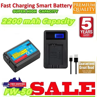 $35.77 • Buy 1 X NP-FW50 Battery + Charger For Sony Alpha A3000 A3500 A6000 A6300 A6400 A6500