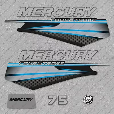 Mercury 75 Hp Four Stroke 2013-2017 BLUE Outboard Engine Decals Sticker • $53.99