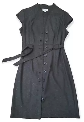 $16.97 • Buy Dressbarn Dress Women's 8 Green Button Down Belt Cap Sleeve Canvas Career Work