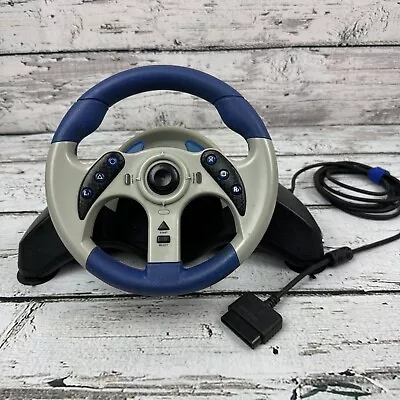 Blue Gray Mad Catz MC2 MicroCon Racing Wheel - PS2 - Playstation 2 - • $19.99