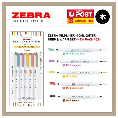 Zebra Mildliner Double-Sided Highlighter - Deep & Warm - 5 Colour Set (New) • $11.80