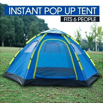 Instant Camping Tent Auto Pop Up Family Hiking Dome Waterproof Shelter 6 Person • $74.99