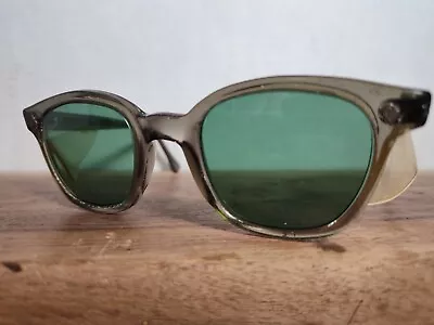 Vintage American Optical Sure Guard Green Glass Horn Rimed Safety Glasses • $64.95