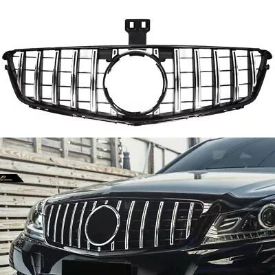 Chrome +Black GTR Style Front Grille Grill For Mercedes Benz W204 C250 C300 C350 • $51.90