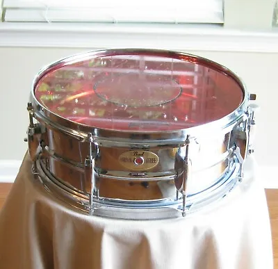 Pearl Mirror Chrome Steel Shell Snare Drum 14 Across By 5.5 Deep  Lot 60-04 • $89.99