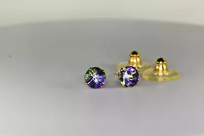 14K Yellow Gold Mystic Topaz Stud Earrings • $59