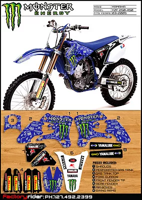  Yamaha YZF 250-450 2003 2004 2005 TEAM ISSUE Dirt Bike Graphics VERY RARE !!!  • $69.99