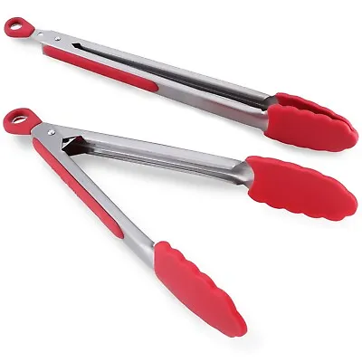 £9.45 • Buy Chef Remi Food Tongs - Set Of 2- Salad/Cooking Tongs With Silicone Tips
