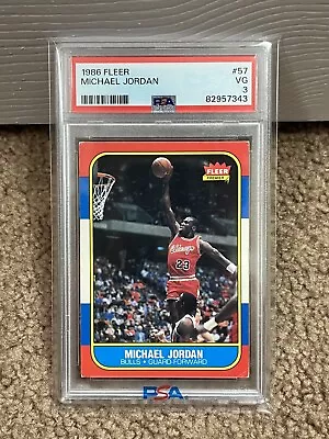 1986 Fleer #57 Michael Jordan RC - PSA 3 • $2375