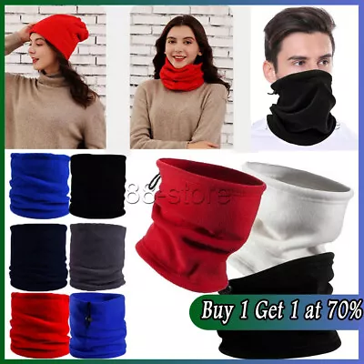 Unisex Thermal Neck Warmer Snood Winter Scarf Cowl Tube Fleece Ski Motorcycle UK • £3.48