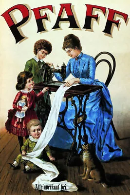 361483 Pfaff Machine Mother Children Sewing Art Decor Wall Print Poster AU • $20.85