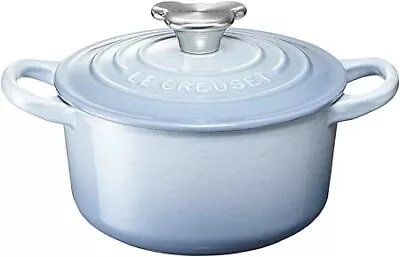 Le Creuset Baby Cocotte Rond Pot Bear Knob 14cm Coastal Blue From JAPAN Gift • £140.73