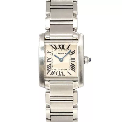 Cartier Tank Francaise SM W51008Q3 Quartz Cream Dial Ladies Watch 90224582 • $2477.08