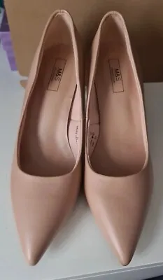 Marks And Spencer Ladies Nude Pointed Court Shoes Size 8 BNWT • £24