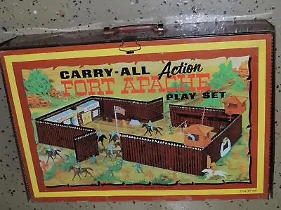  Vintage Marx Carry All Action Fort Apache Play Set Tin Litho  • $89.99