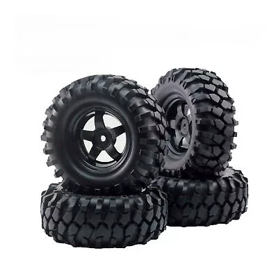 4pcs Wheels Rims Rubber Tires 12mm Hex For 1/10 Off-Road RC Rock Buggy Truck • $24.99